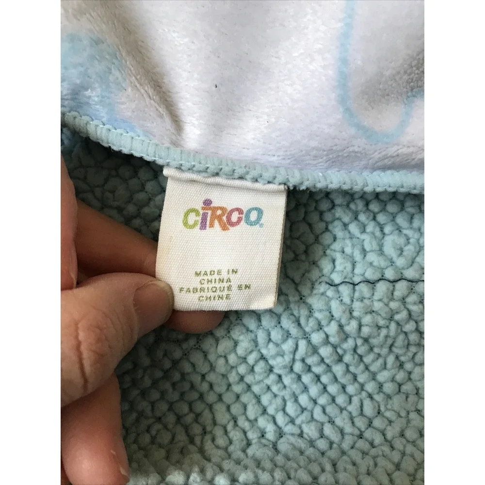 Circo‎ White Velour Blue Cloud Sherpa Baby Blanket Lovey Pink Green Birds